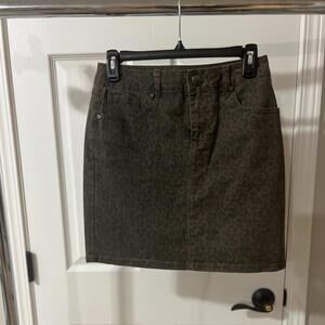 1822 denim miniskirt womens leopard animal print skirt size 26